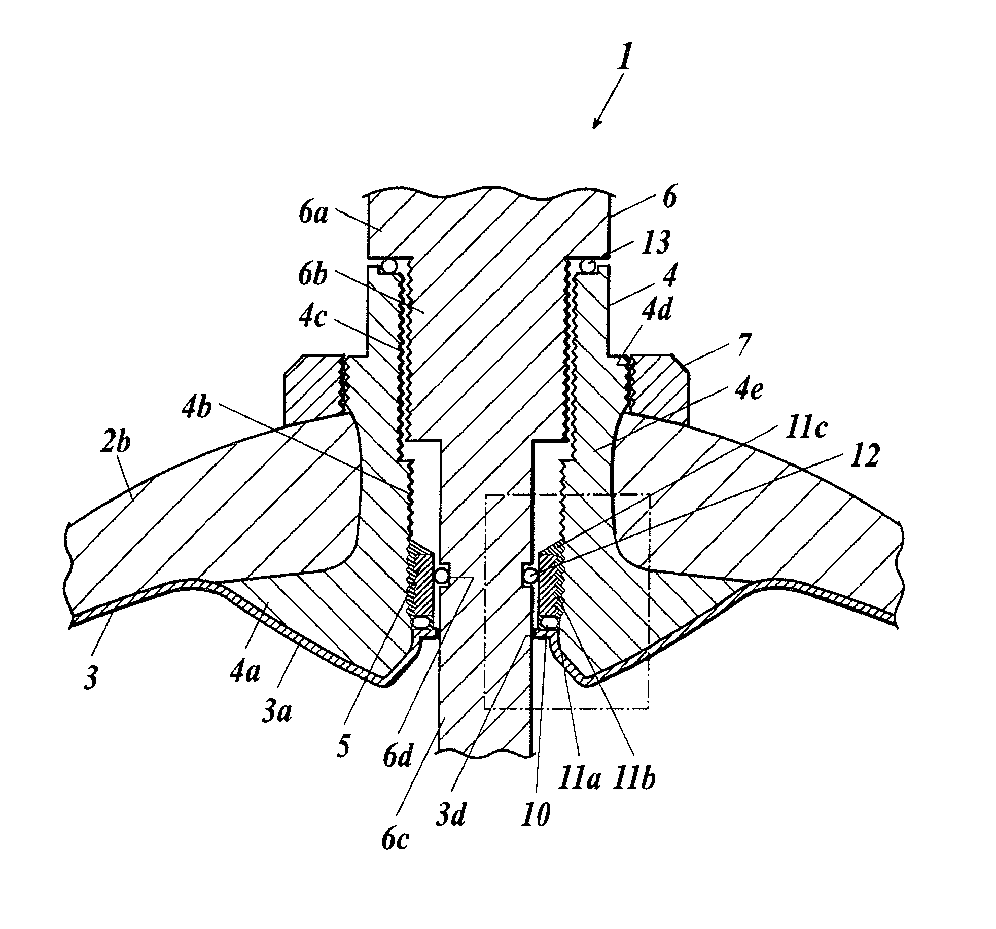 Pressure resistant container with sealed mouth entrance