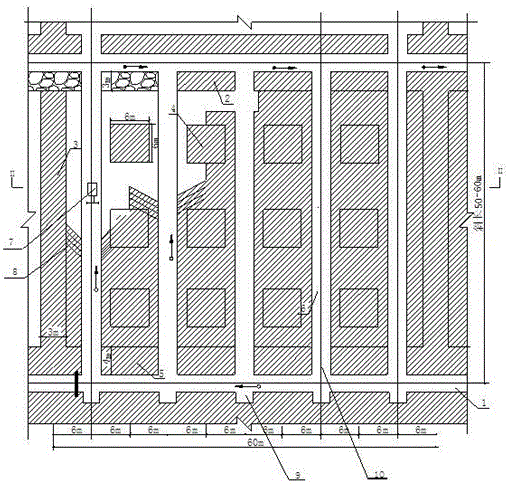 Filling mining method adopting room-and-pillar method and for underwater extremely-thin ore body