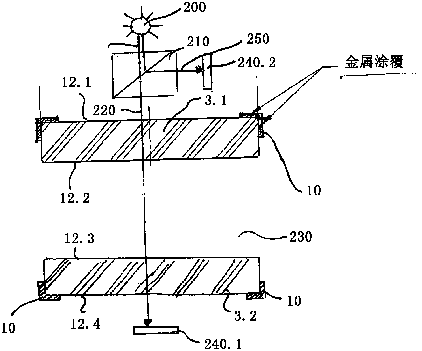 Sensor component for an optical flow rate sensor