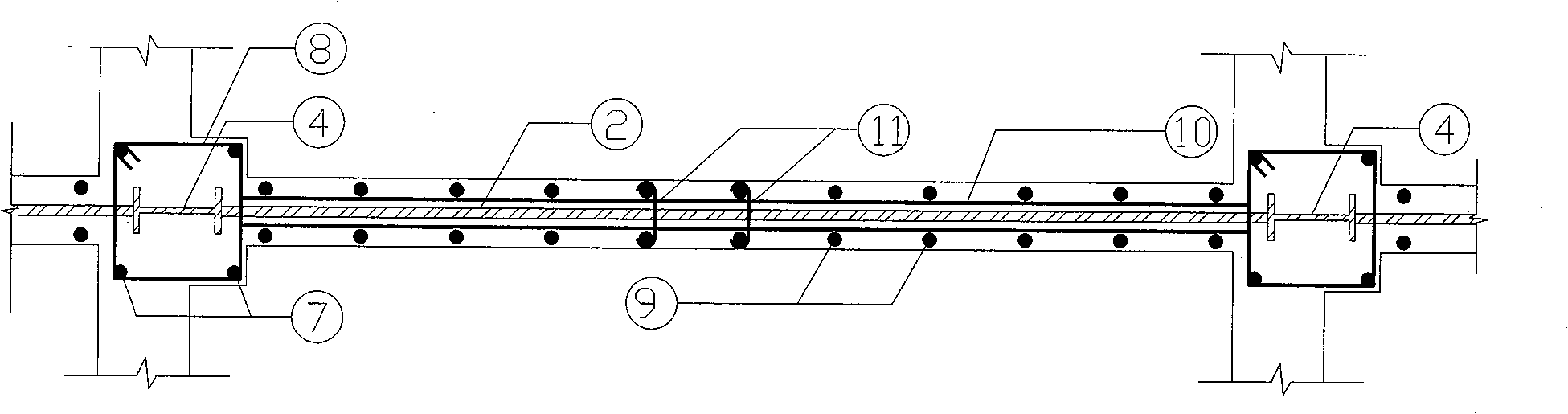 Section steel concrete- punched steel plate-concrete combined shear wall and method for producing the same