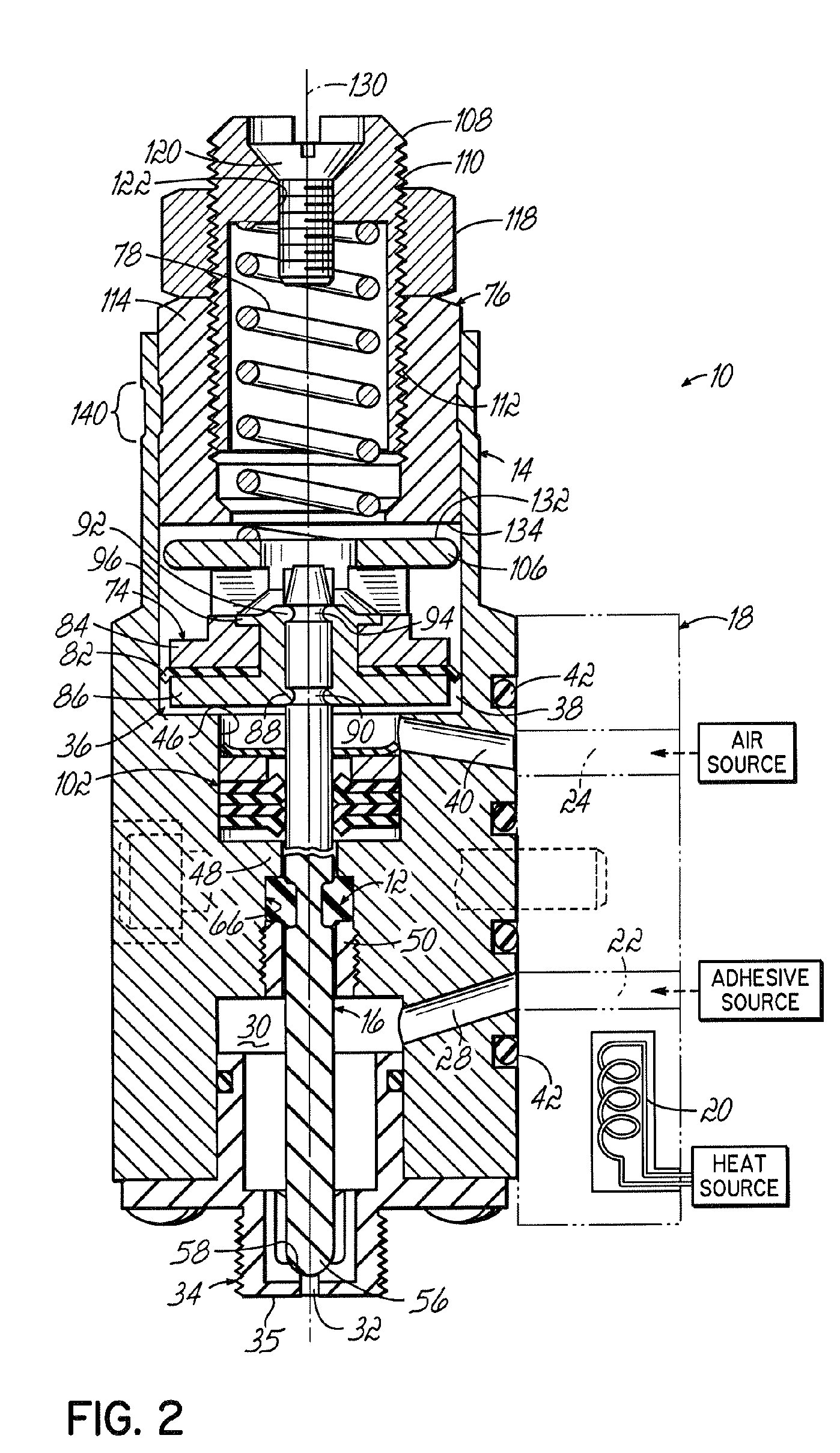 Device for dispensing a heated liquid having a flexible hydraulic seal