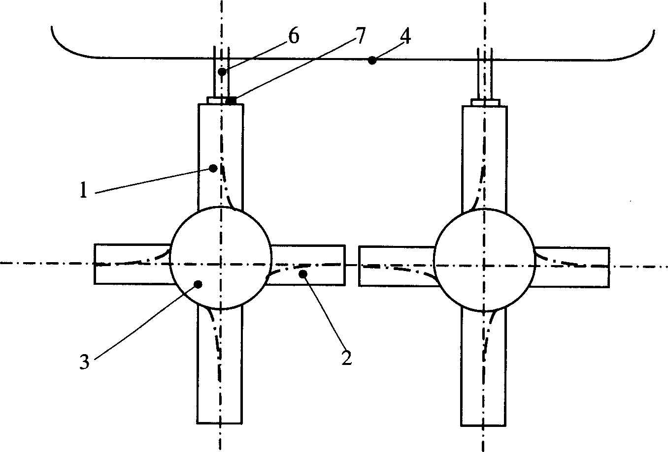 Cross anti-pitch rudder