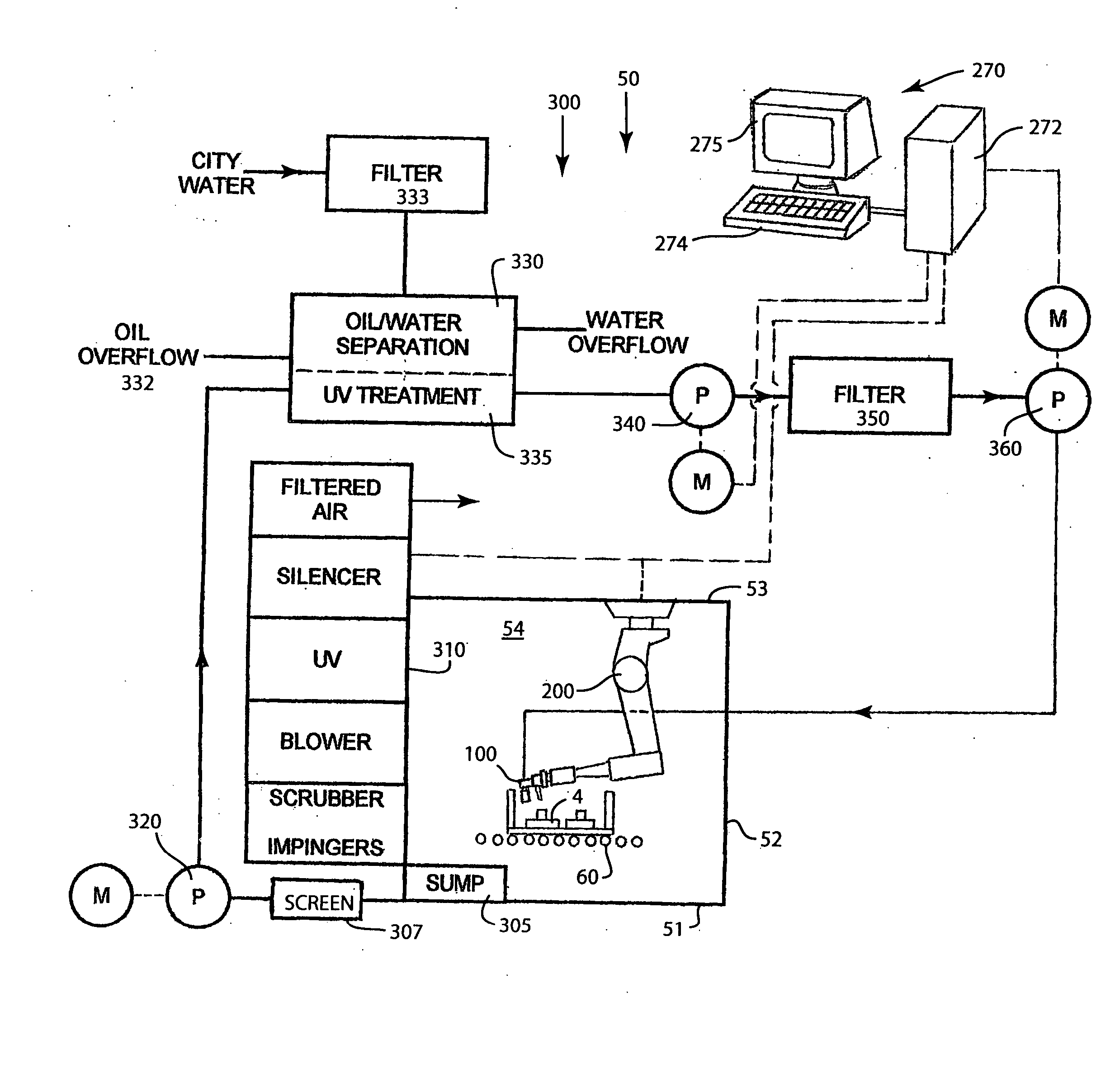 Robotic wash cell using recycled pure water