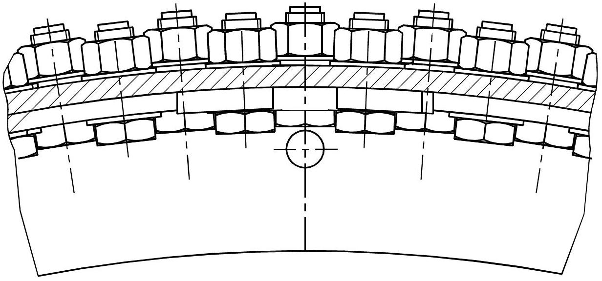 Flange-free connection mode and implementation method for barrel-type tower frame of large size wind turbine