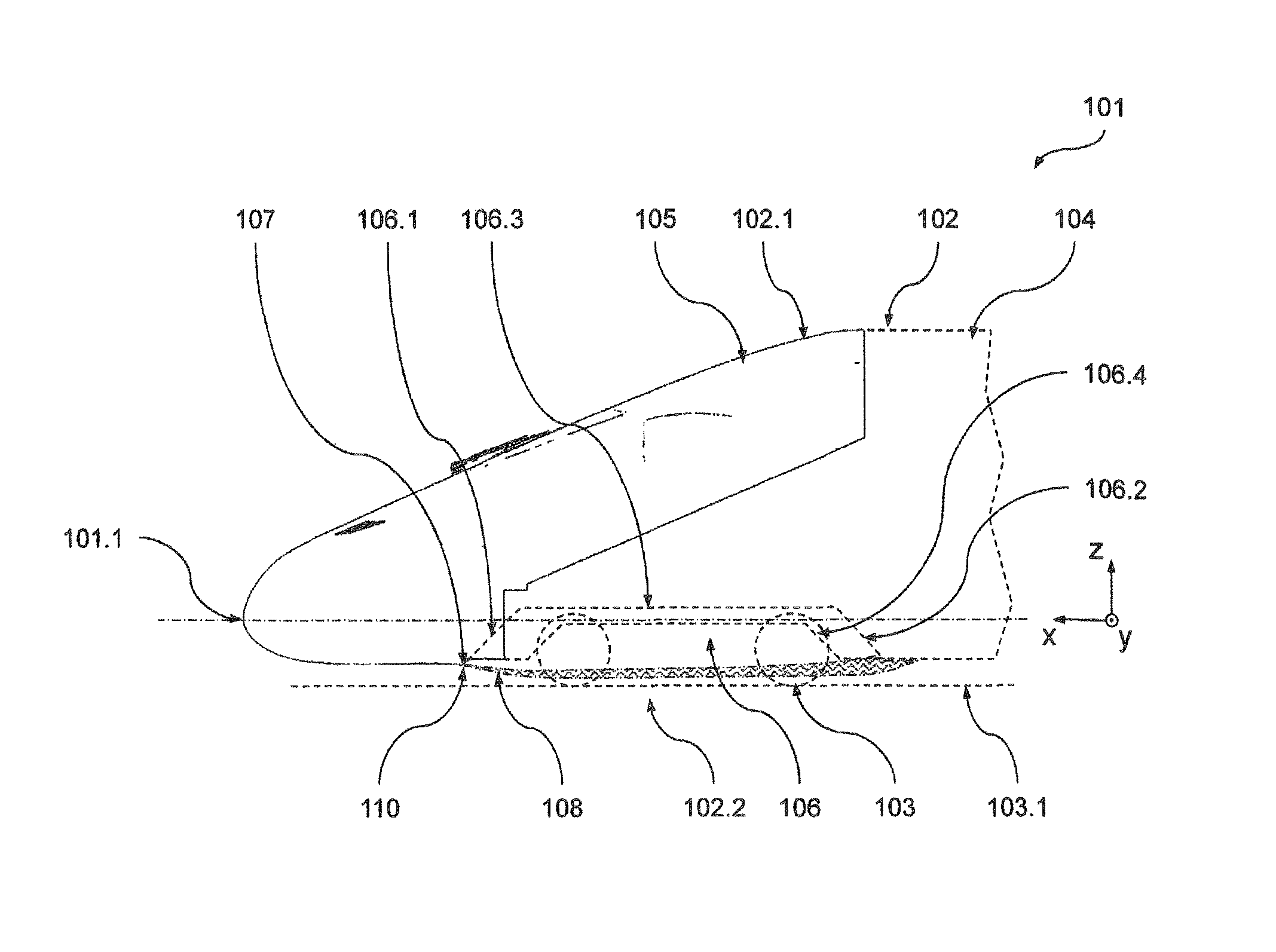 Vehicle component comprising a flow guiding element