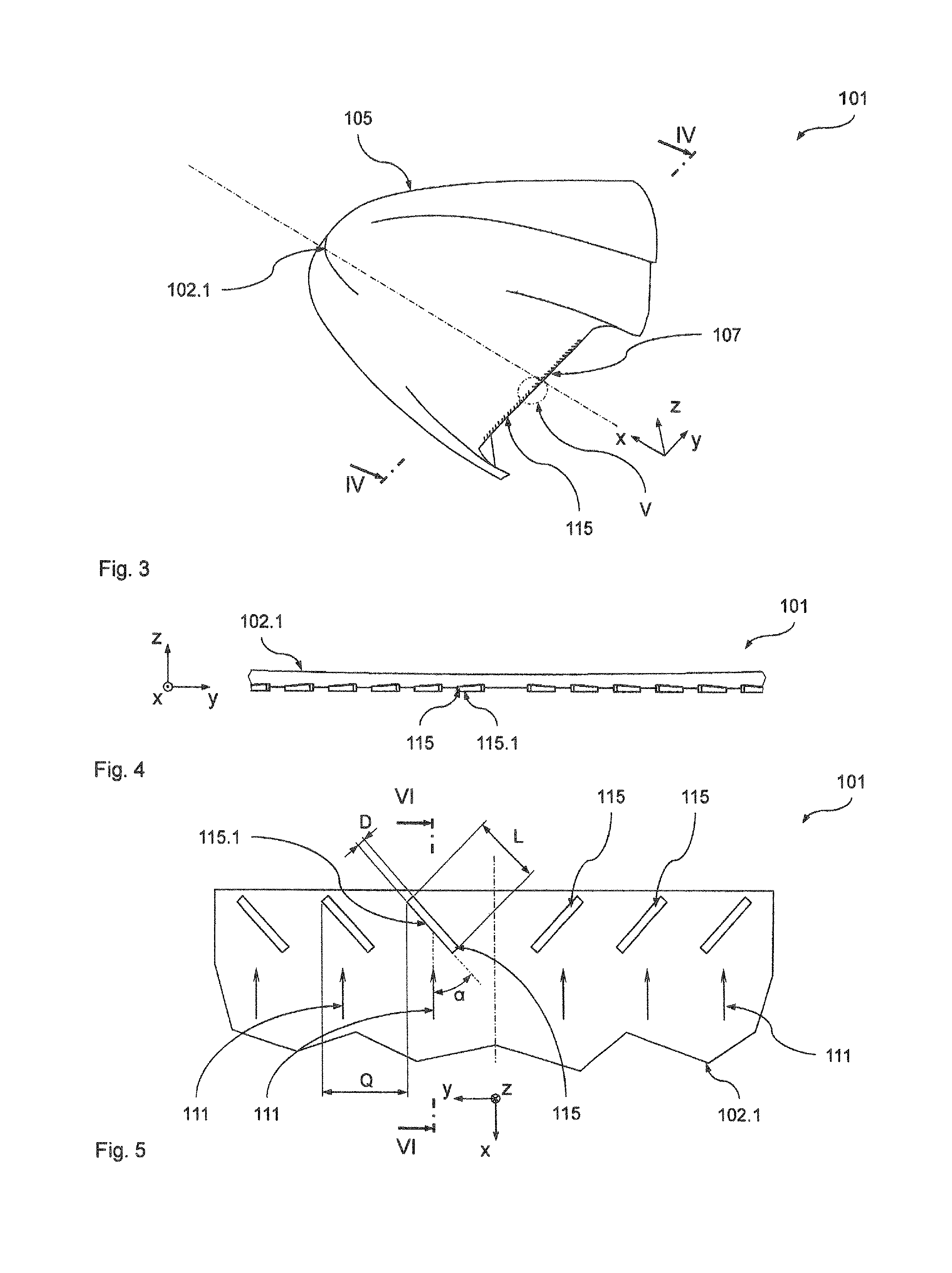 Vehicle component comprising a flow guiding element