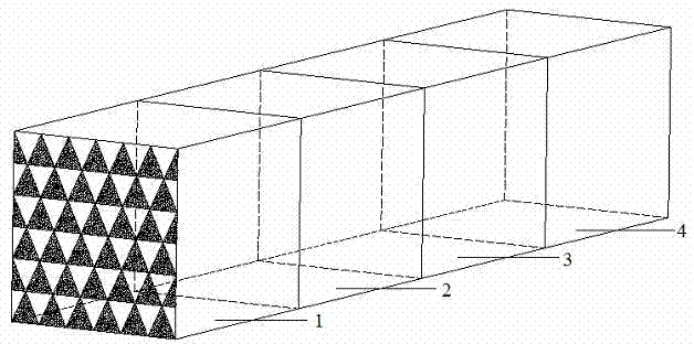 High-efficiency mesh channel hierarchical air filtering structure