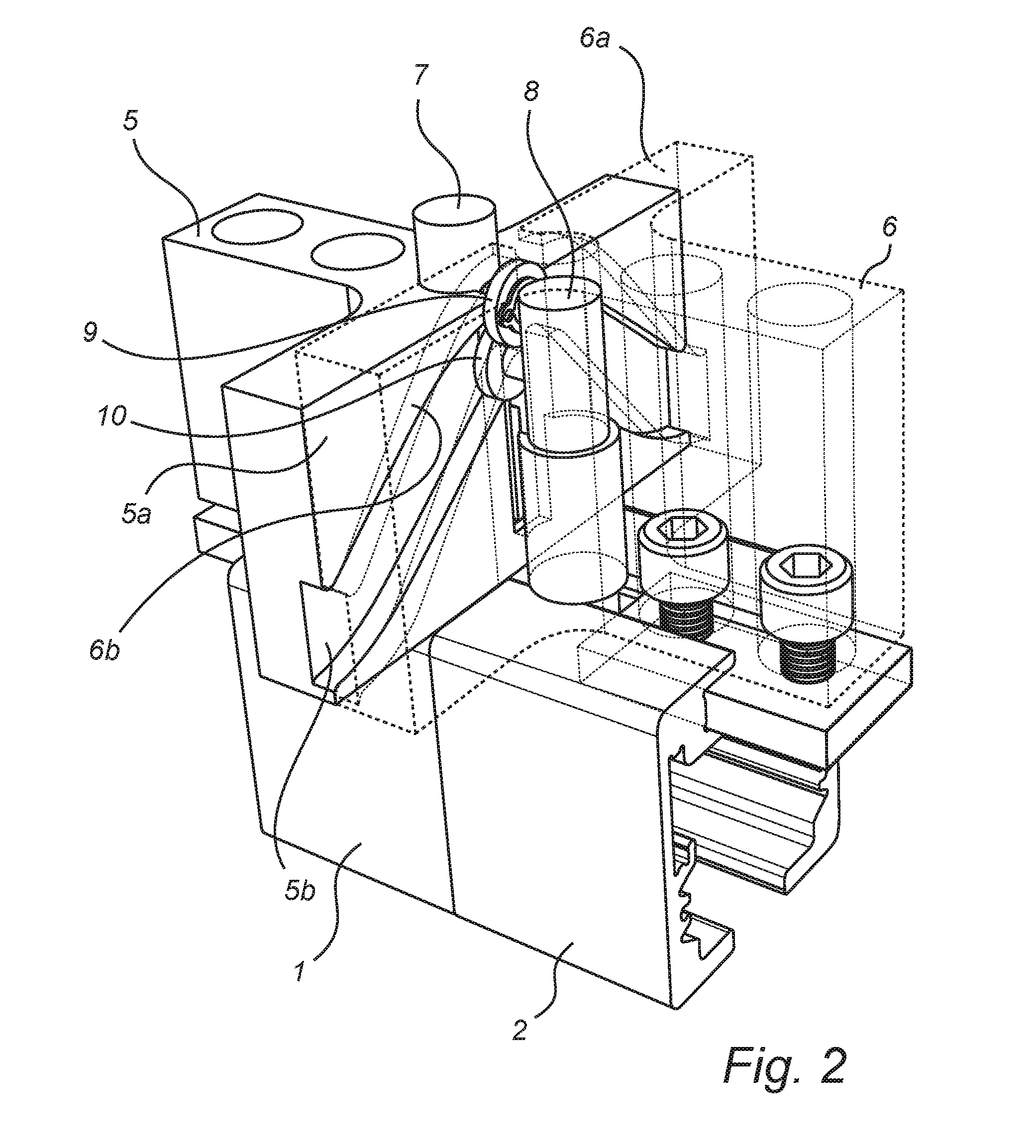 Arrangement for transfer of a trolley between suspended rails and suspended rail system comprising such an arrangement