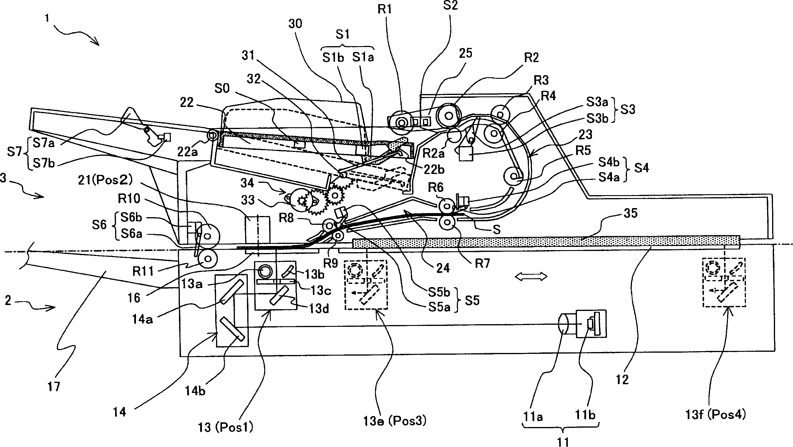 Paper feeding device, image reading device and image forming device