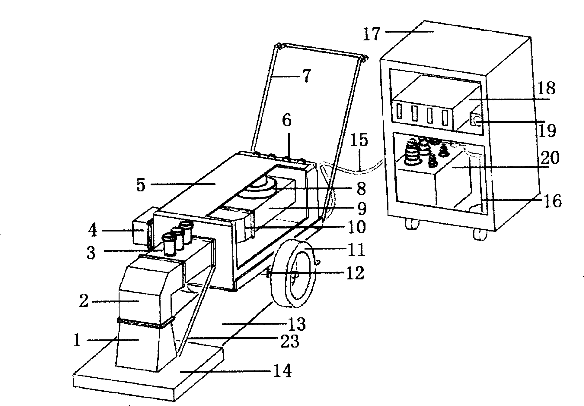 Device for weeding, insect disinfestation and sterilizing with microwave