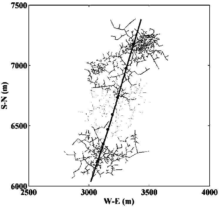 Method and device for reconstruction of fracture network based on microseismic