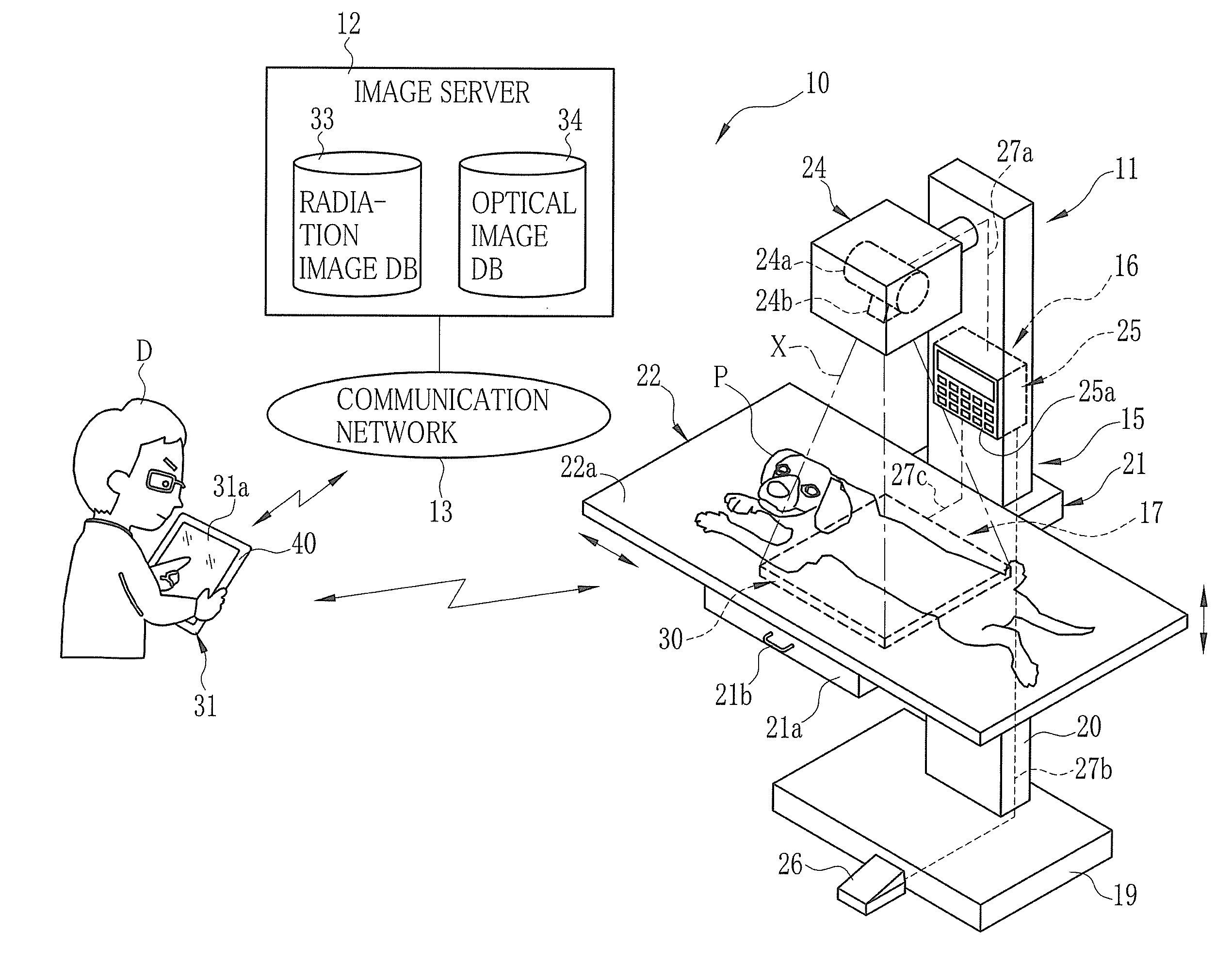 Console device of portable type, control method and radiographic imaging system