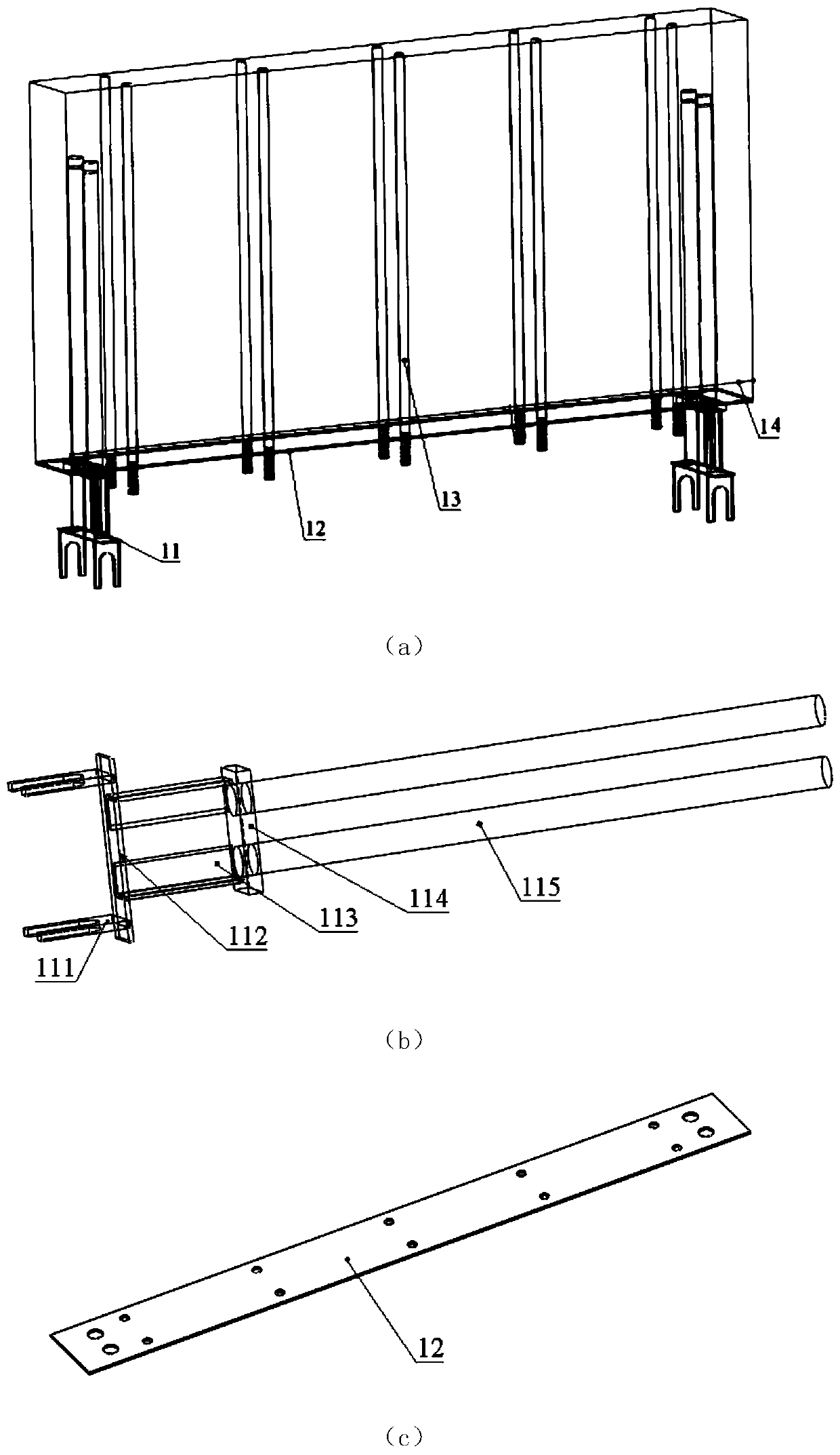 Suspended prefabricated shear wall semi-buried inner wall connecting structure and method