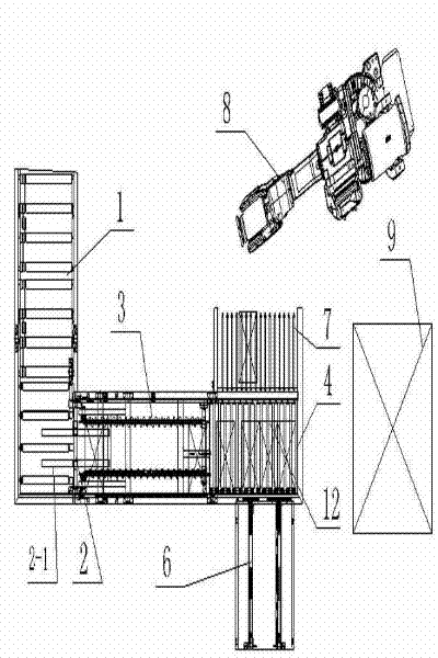 Automatic conveying and stacking method and device for standard boxes