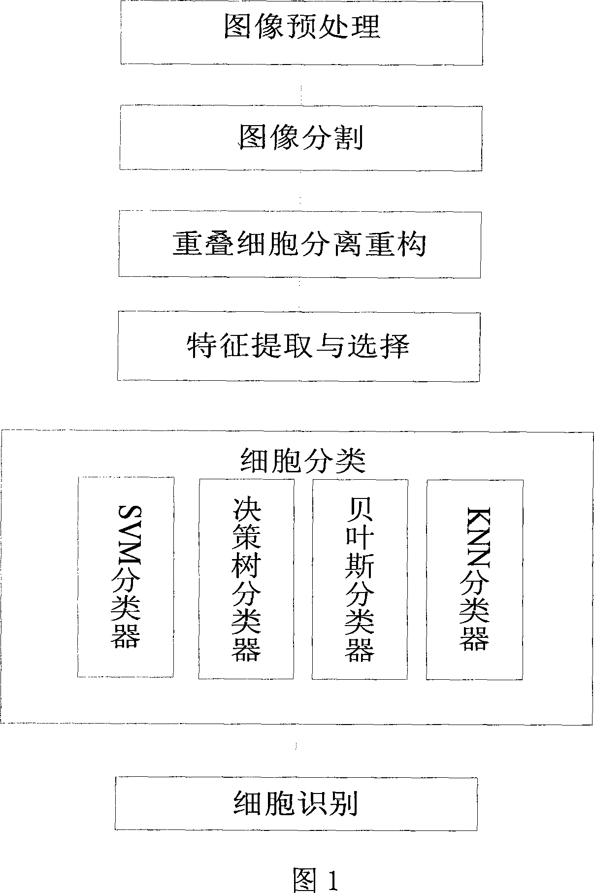 Intelligentize lung cancer early cell pathological picture recognition processing method