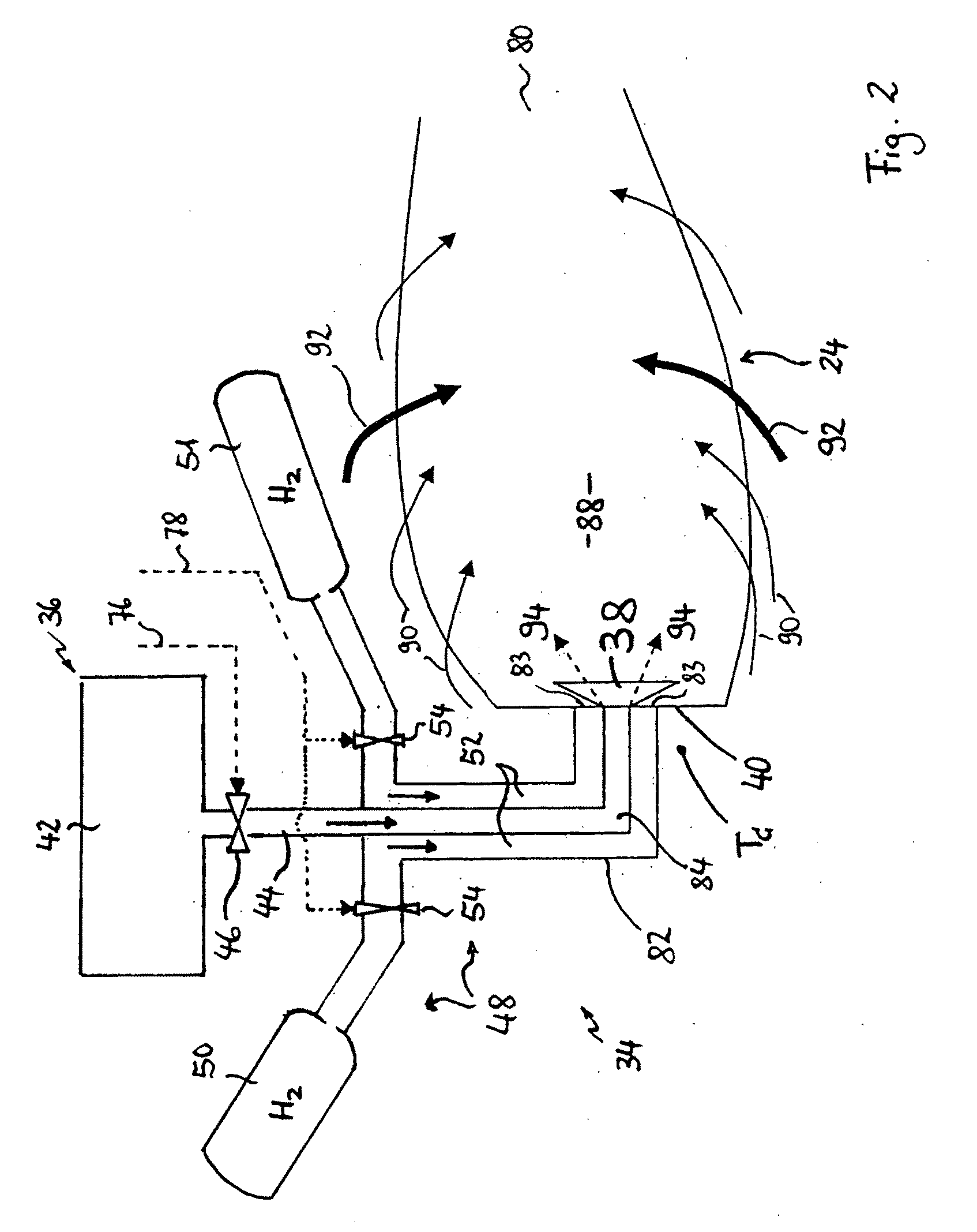 Gas Turbine Engine and Method for Reducing Turbine Engine Combustor Gaseous Emission