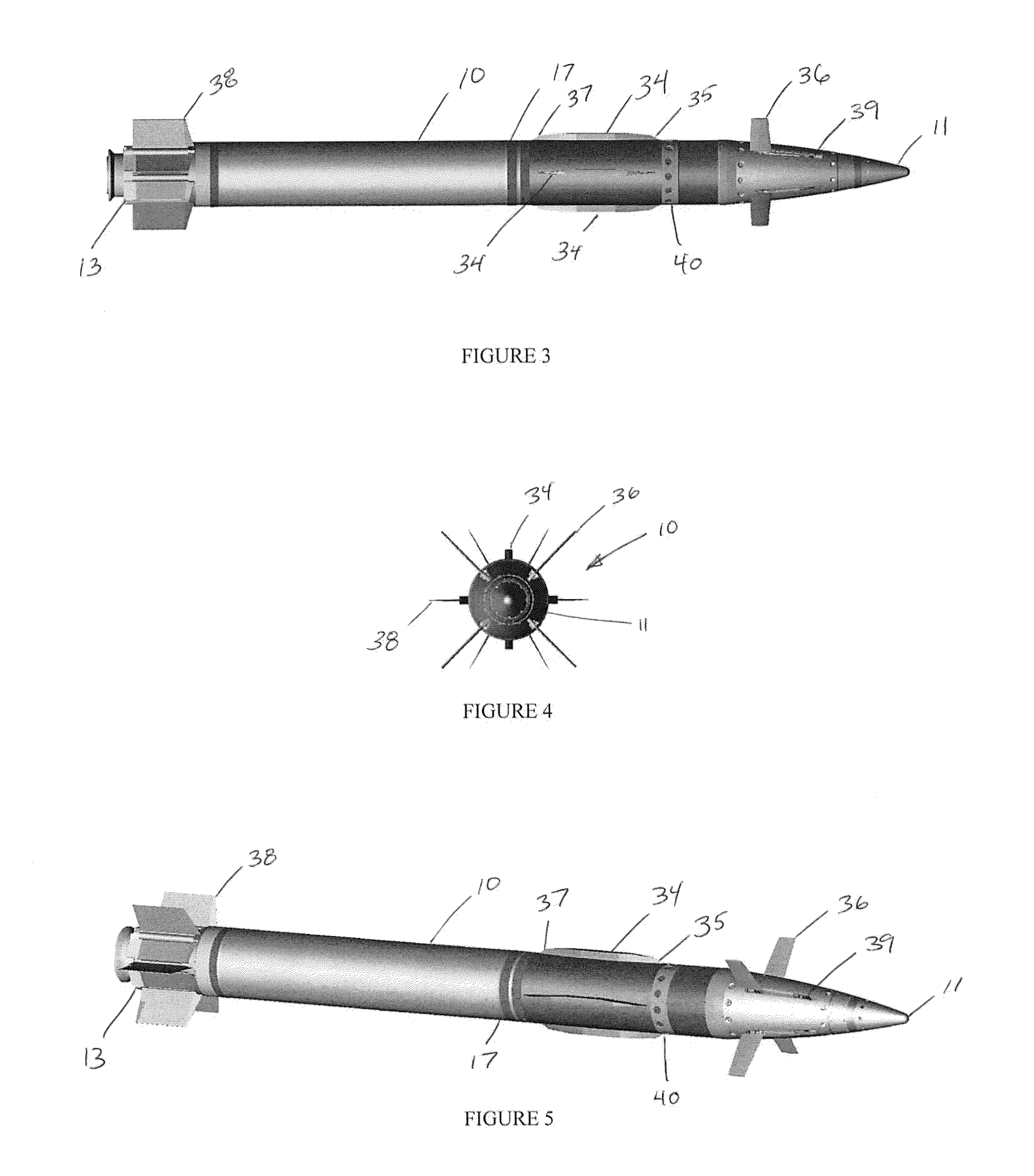 Gun launched munition with strakes