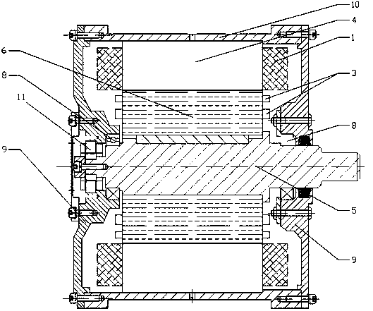 High-power-density high-efficiency permanent magnet synchronous motor used for vehicle