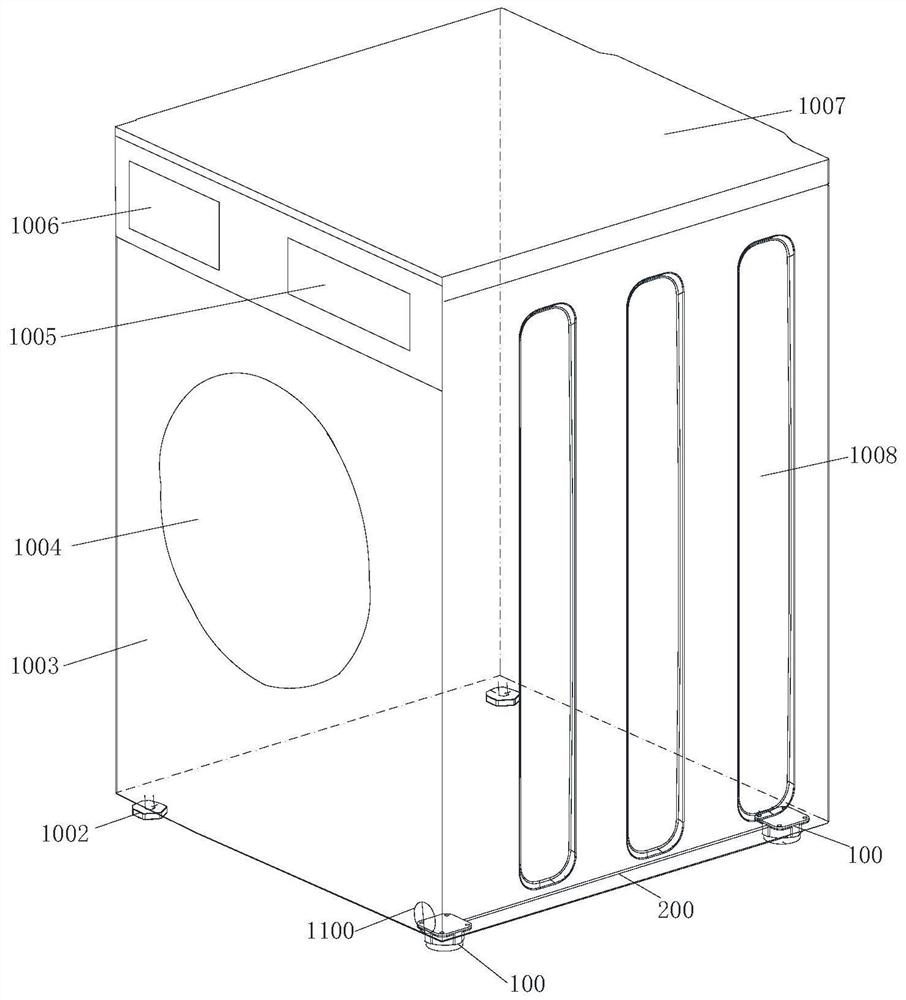 A foot for household appliances and household appliances