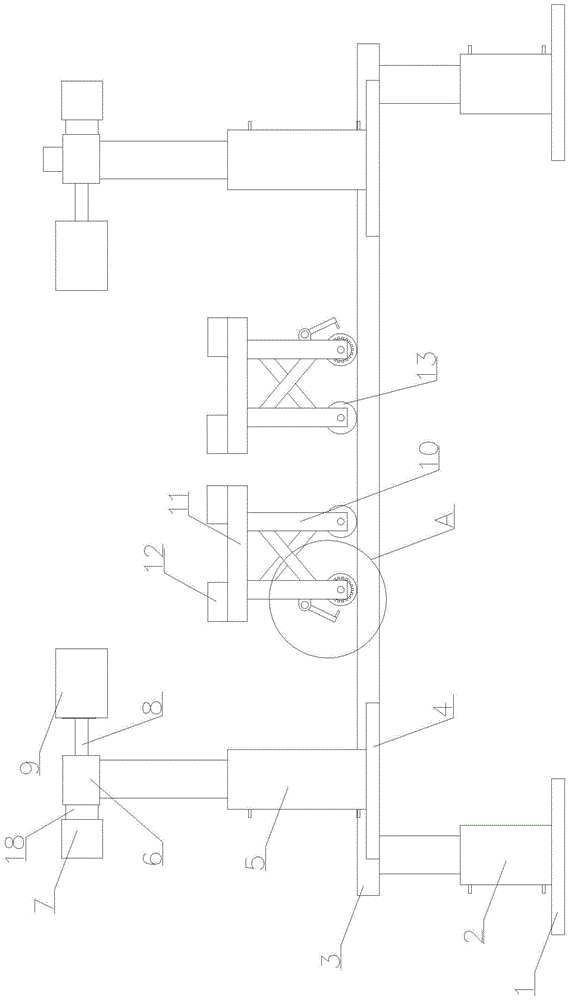 Large-space commercial vehicle frame turning-over device