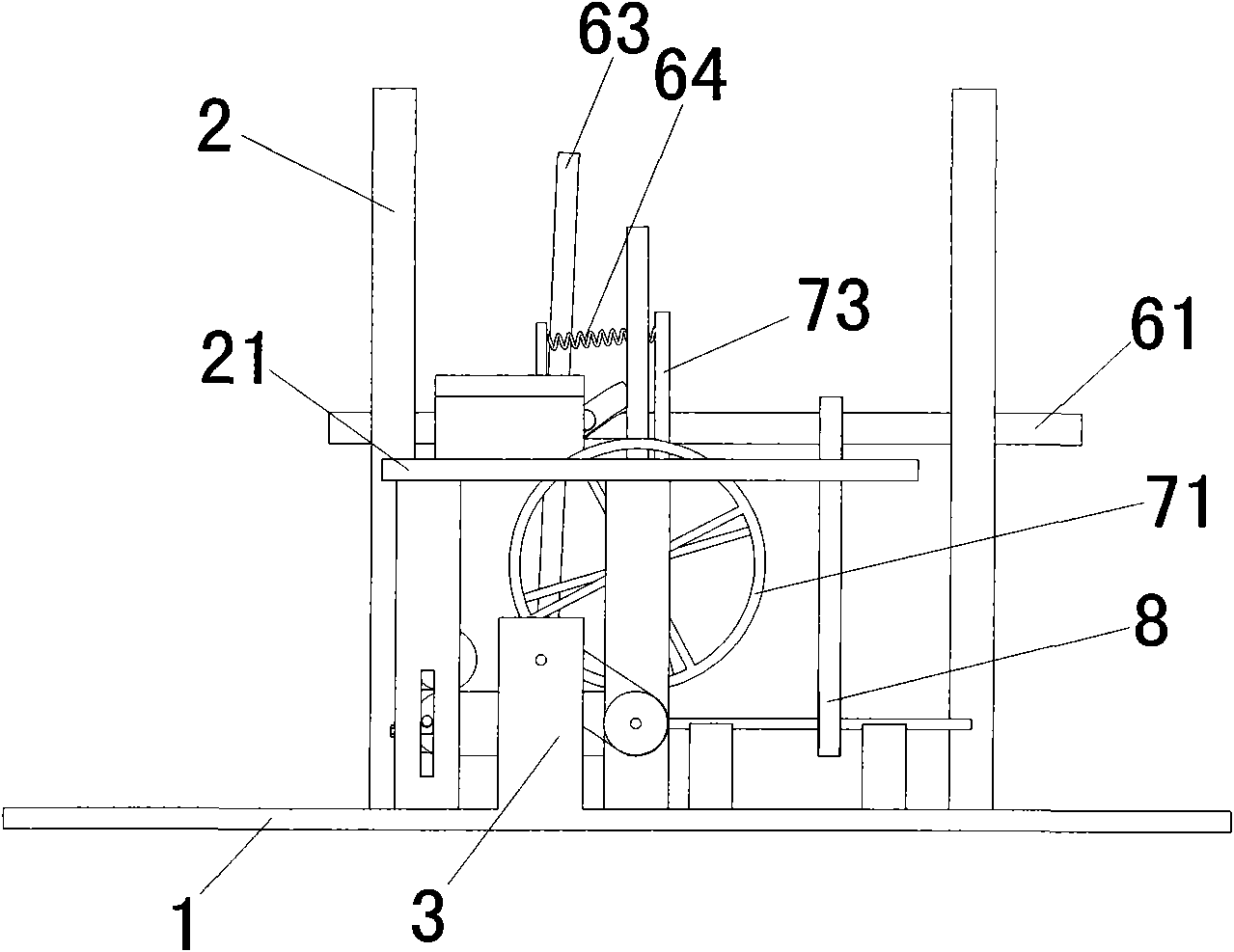 Fatigue strength test device for parking brake of wheelchair