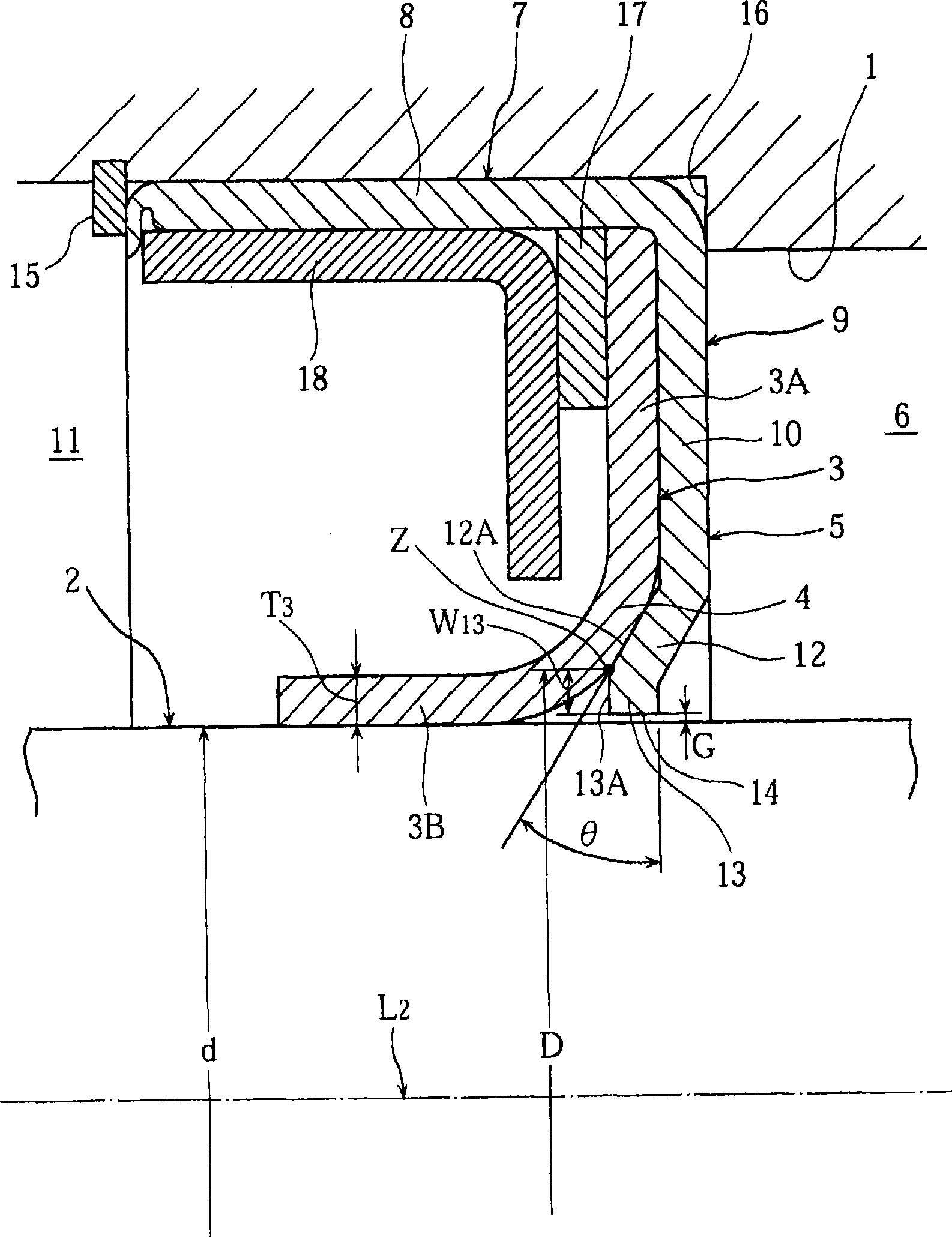 Sealing device for rotary shaft