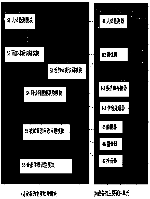 Inspection and inquiry combination TCM (Traditional Chinese Medicine) constitution recognition method and device