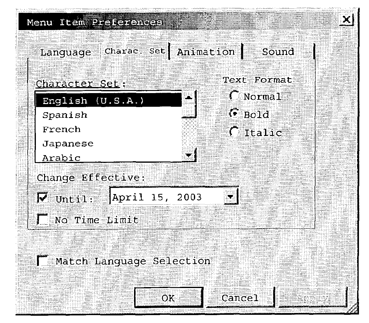 Method, system, and computer program product for user customization of menu items