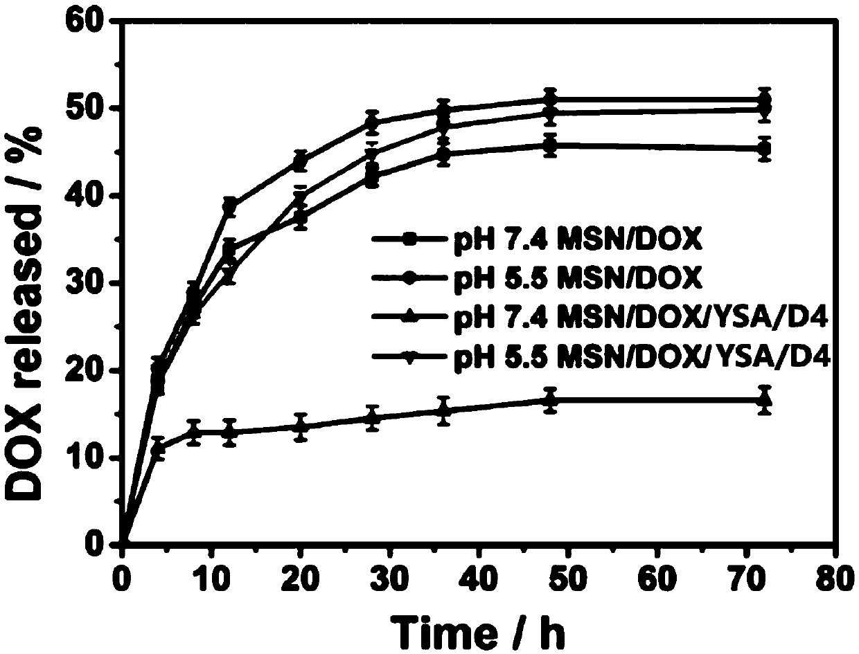 Specific targeted breast cancer cell mesoporous silicon nanometer drug loading system and preparation method thereof