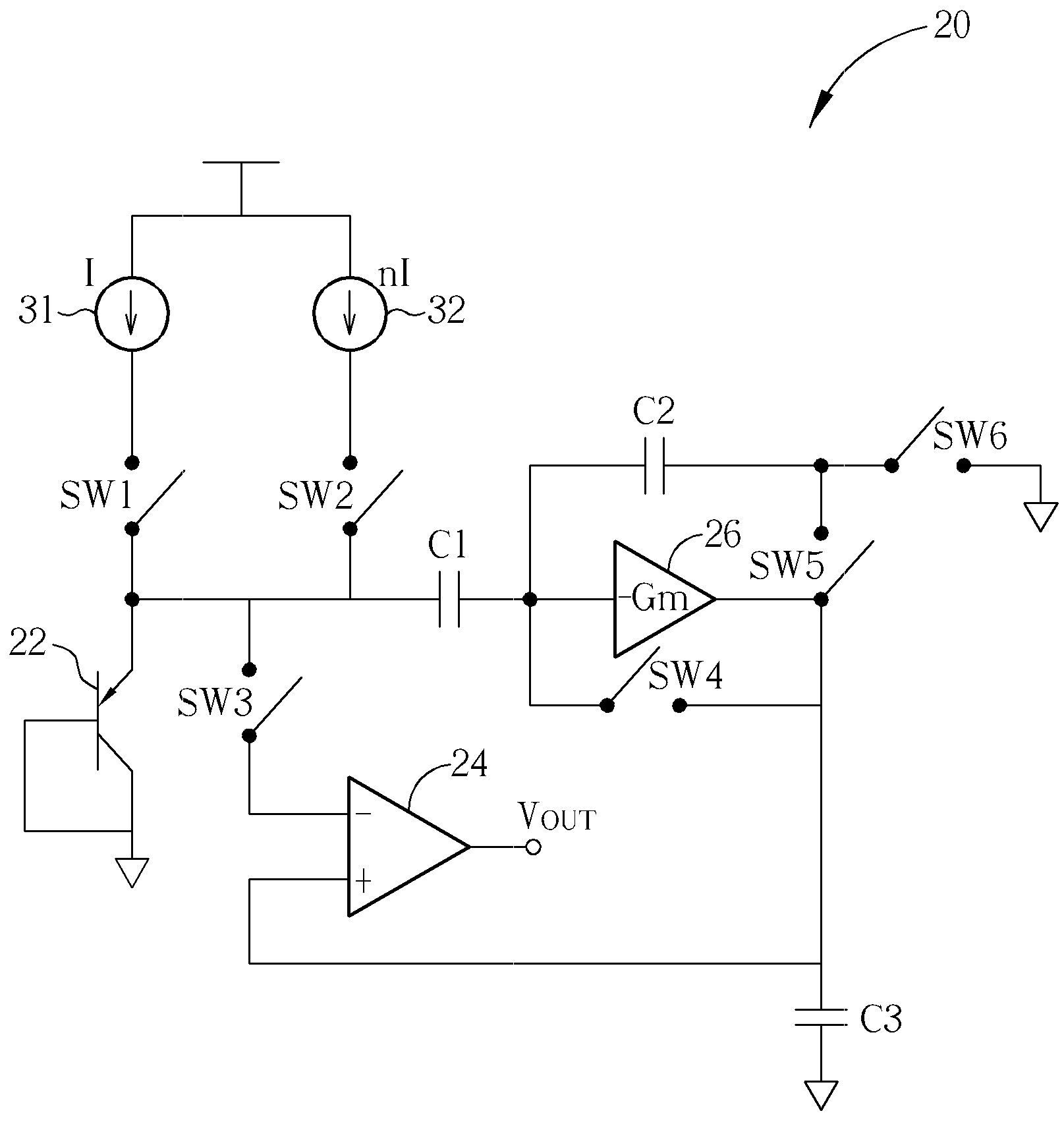 Temperature sensing circuit using CMOS switch-capacitor