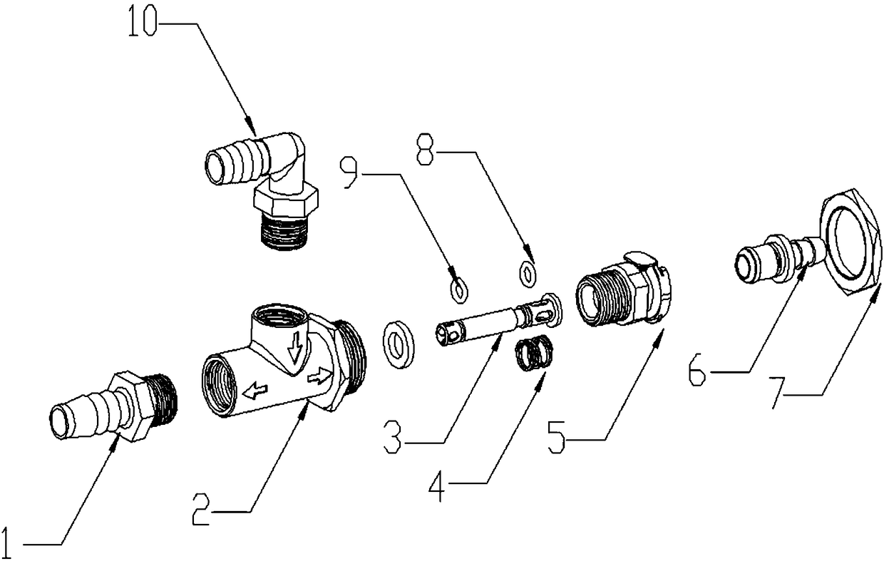 Automatic water draining tee joint device