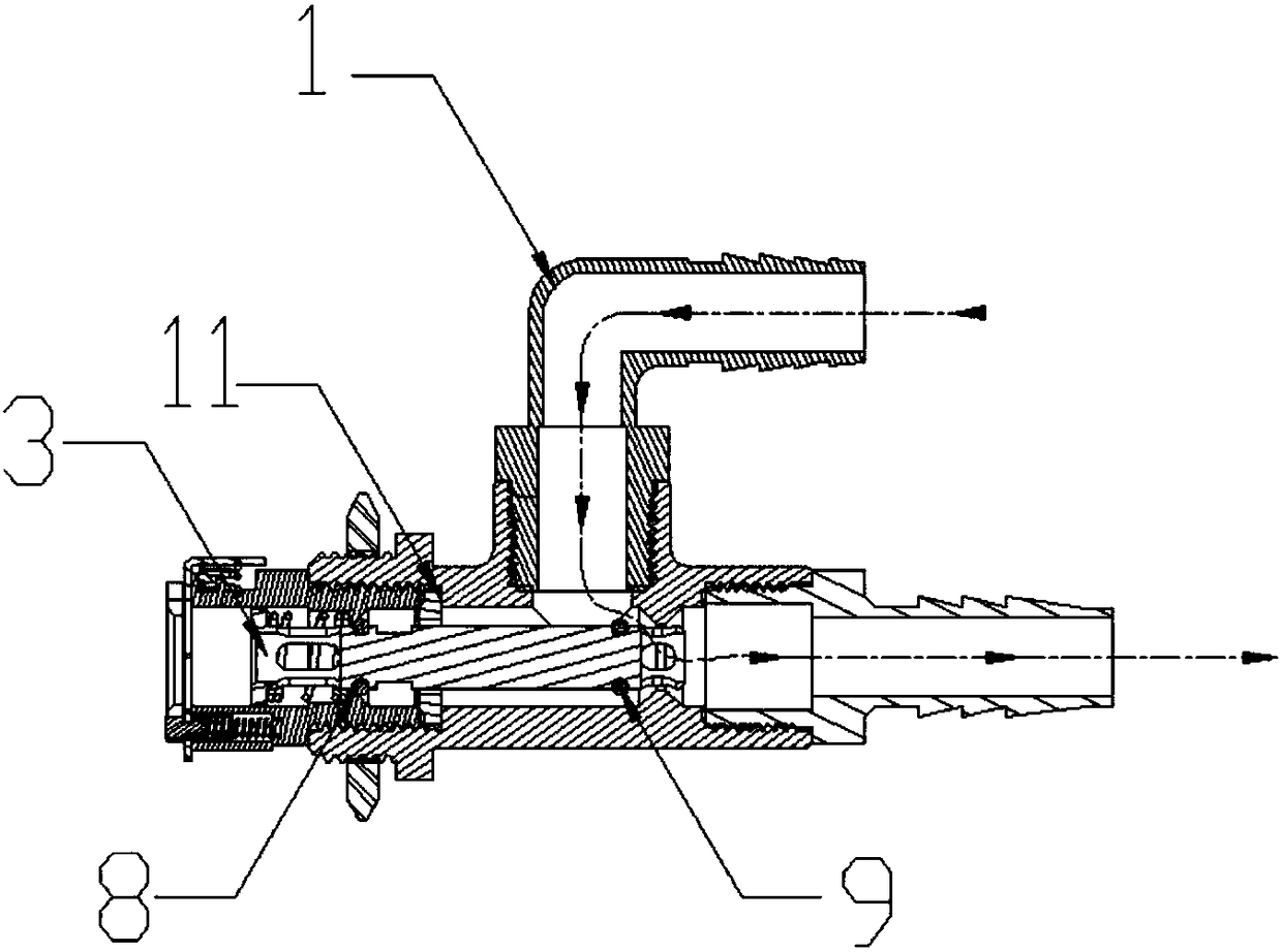 Automatic water draining tee joint device