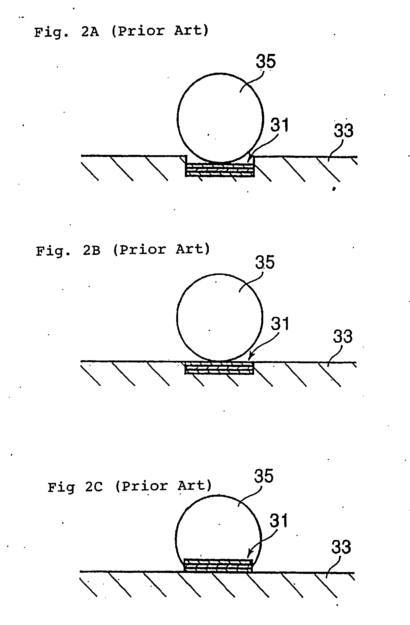 Board for mounting BGA semiconductor chip thereon, semiconductor device, and methods of fabricating such board and semiconductor device