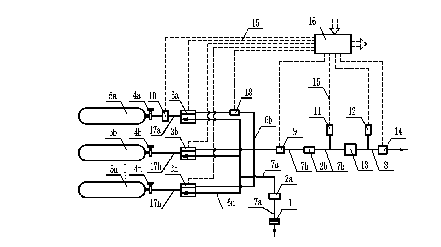 Low consumption and intelligent safe gas-supply system for gas tanks