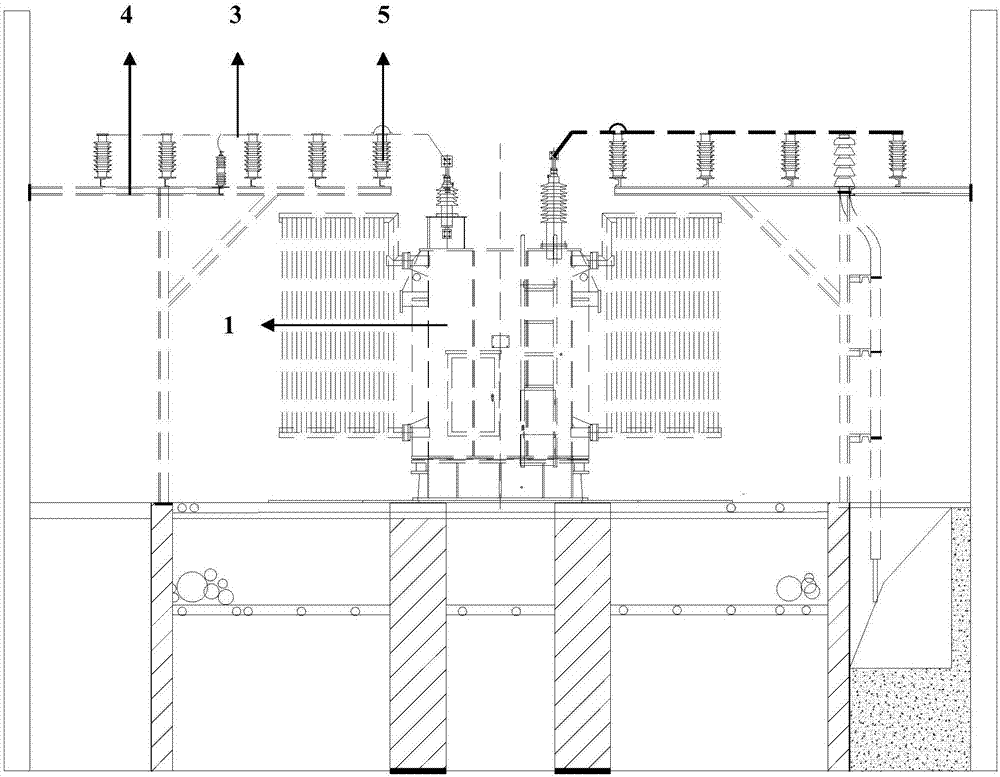 Bus bar for transformer station transformer chamber and switch cabinet