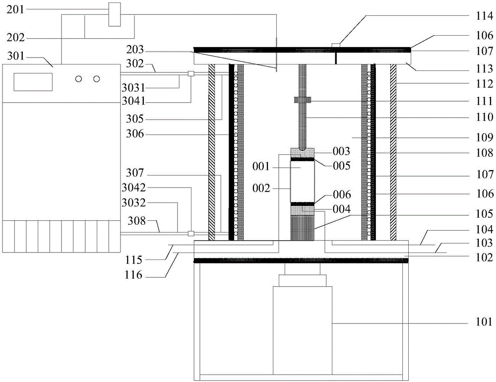 Triaxial test device of soil freeze-thaw circulation and dynamic load coupling and method thereof