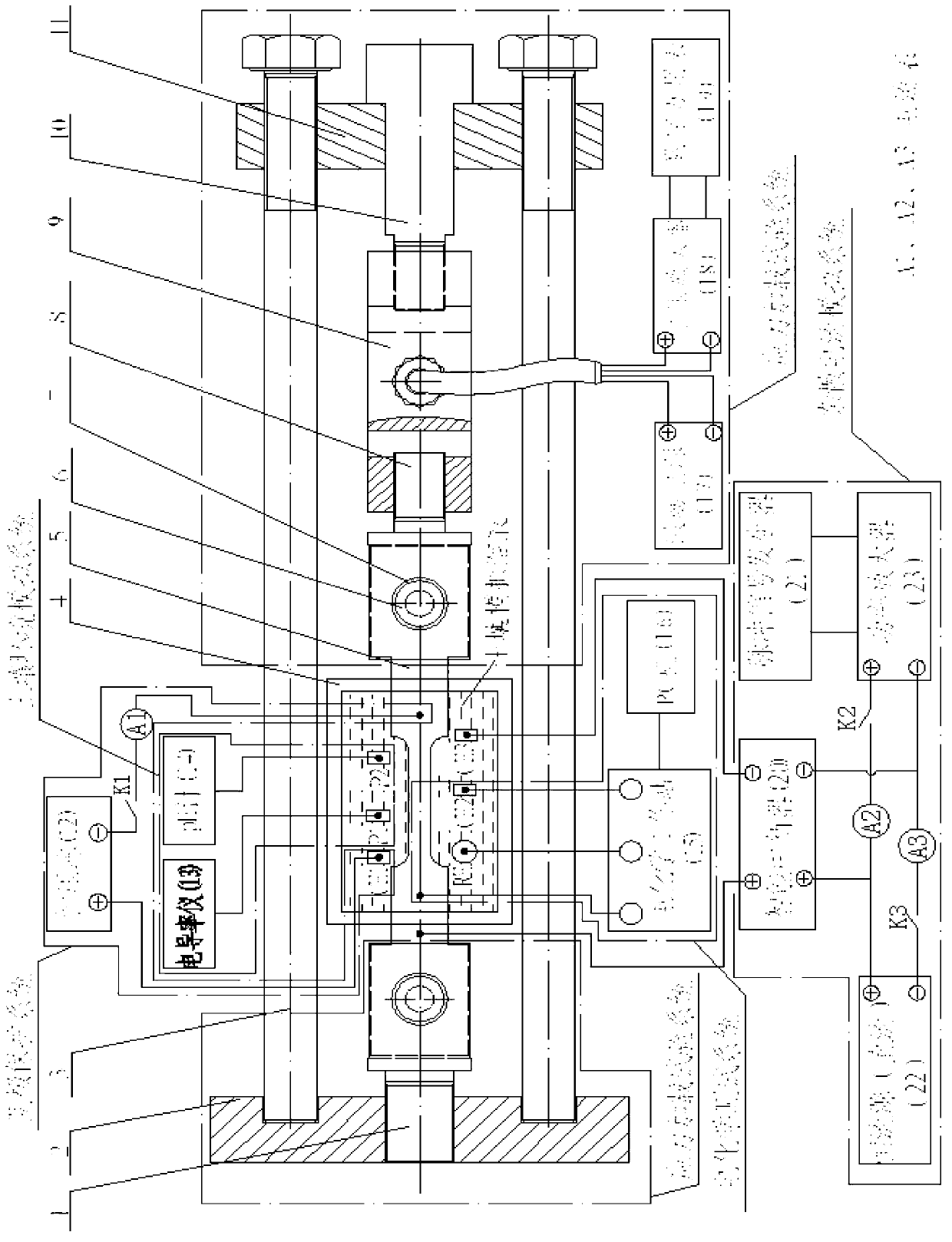 System for testing stray current corrosion of buried steel pipeline under function of tensile stress