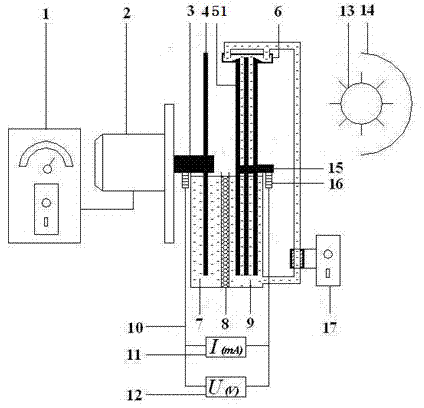 Apparatus and method for processing organic wastewater by using TiO2-based photocatalytic composite-electrode fuel cell