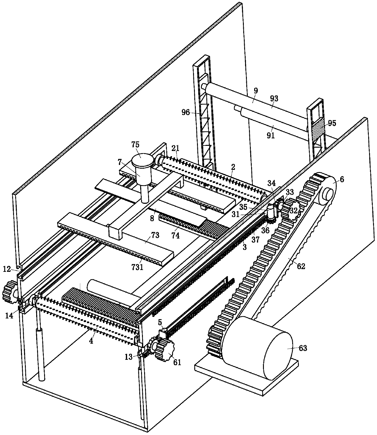 A continuous winding device for textile fabrics