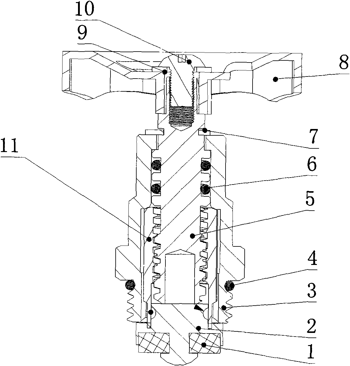 Hexagonal stop valve