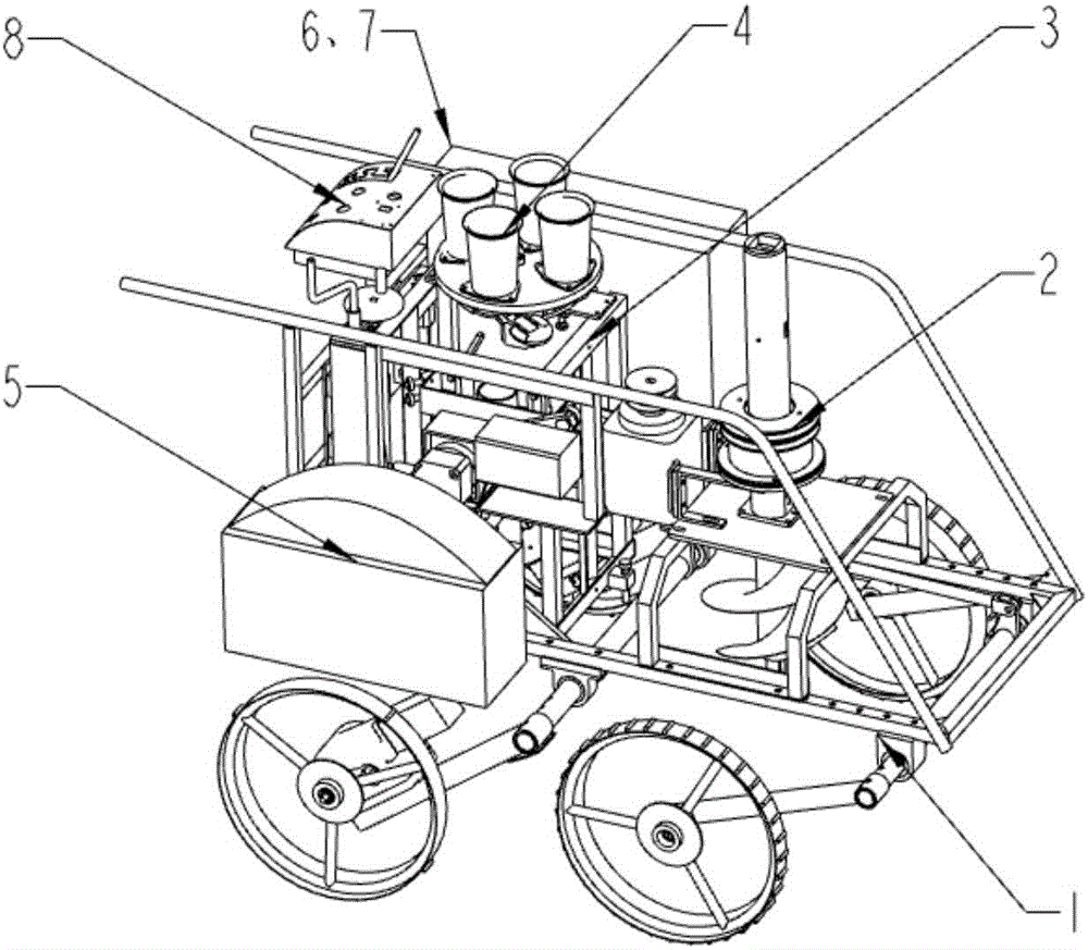 Oil-electricity-type rotary pond digging self-propelled tobacco seedling transplanter