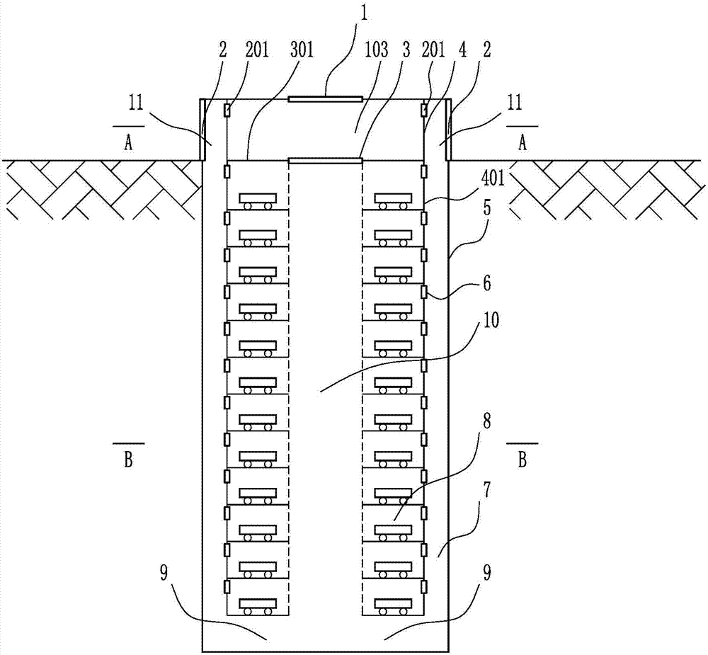 Underground stereo garage natural ventilation method