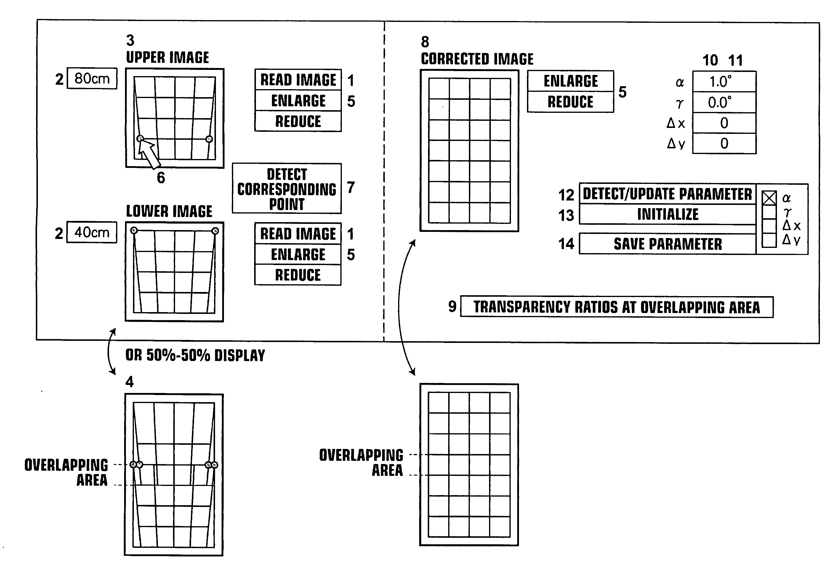 Method and device for detecting placement error of an imaging plane of a radiographic image detector, as well as method and device for correcting images