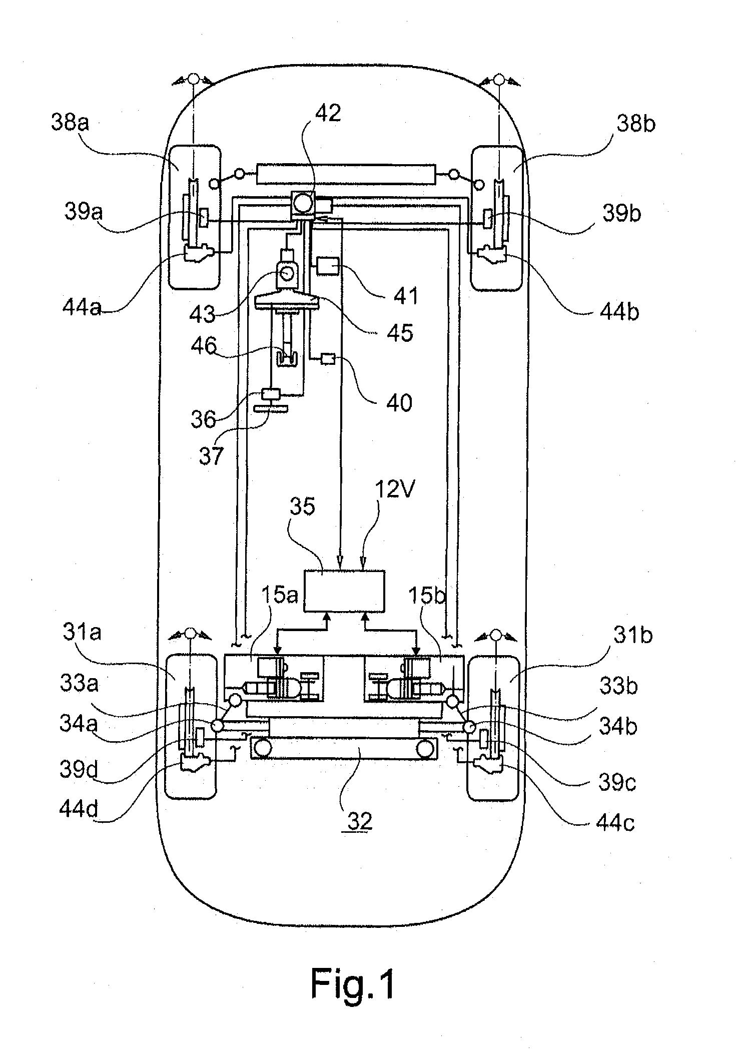 Steering device for adjusting a wheel steering angle