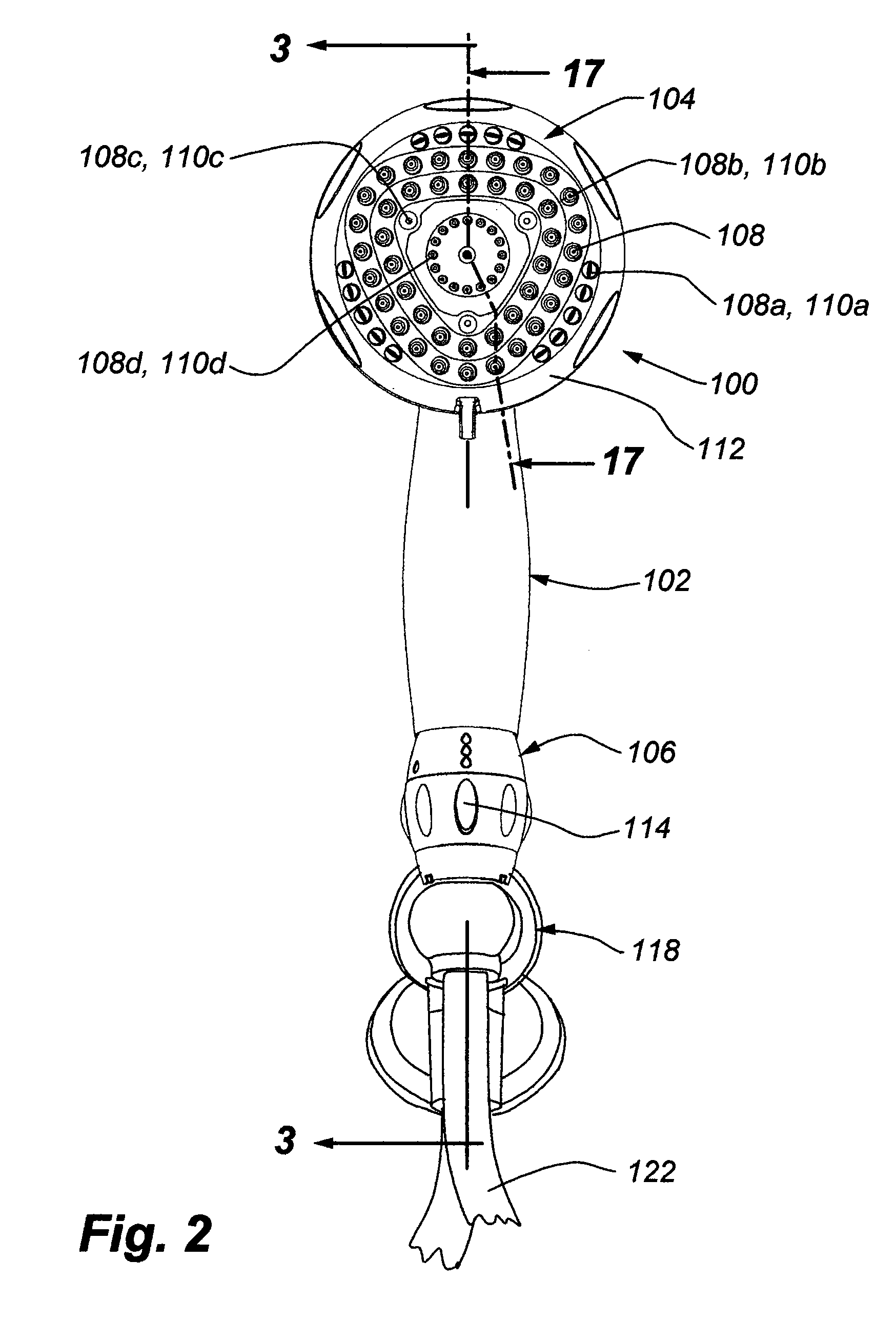 Low flow showerhead and method of making same