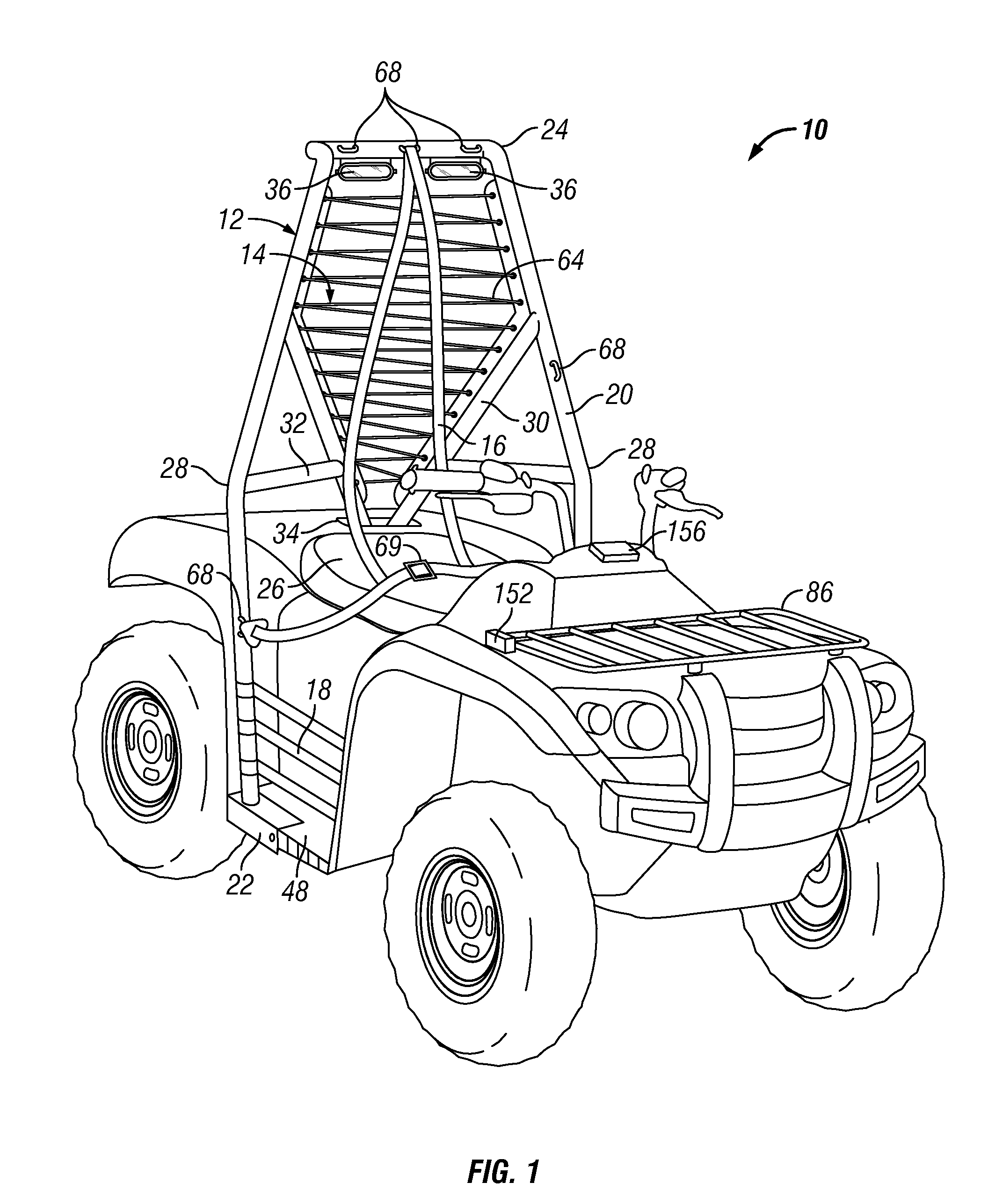 Atv roll bar system