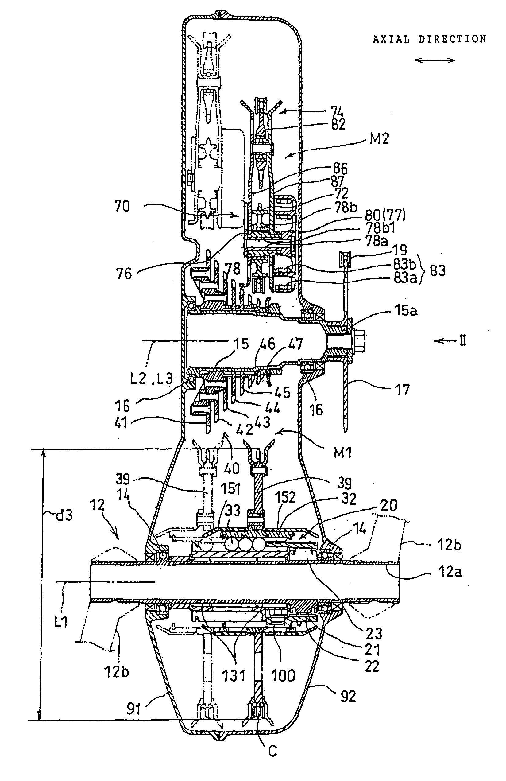 Transmission with internal protective shield and bicycle incorporating same