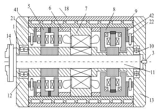 Construction method for AC (alternating current) electromagnetic levitation spindle controller