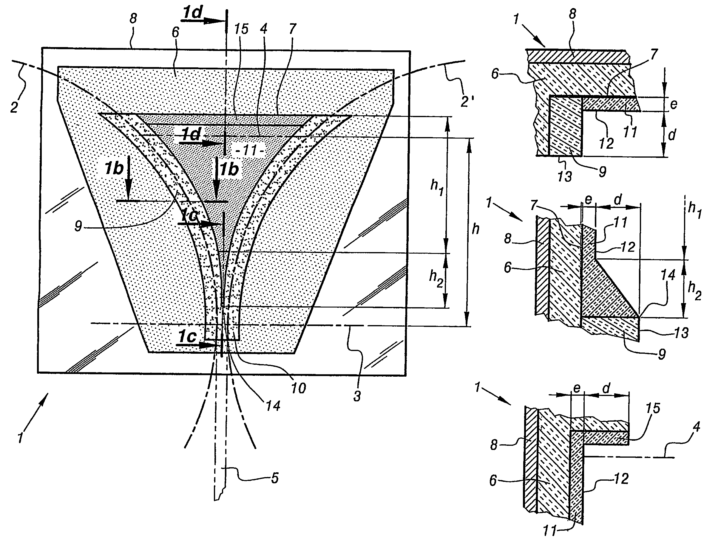 Lateral face of an installation used for the twin-roll continuous casting of metal bands