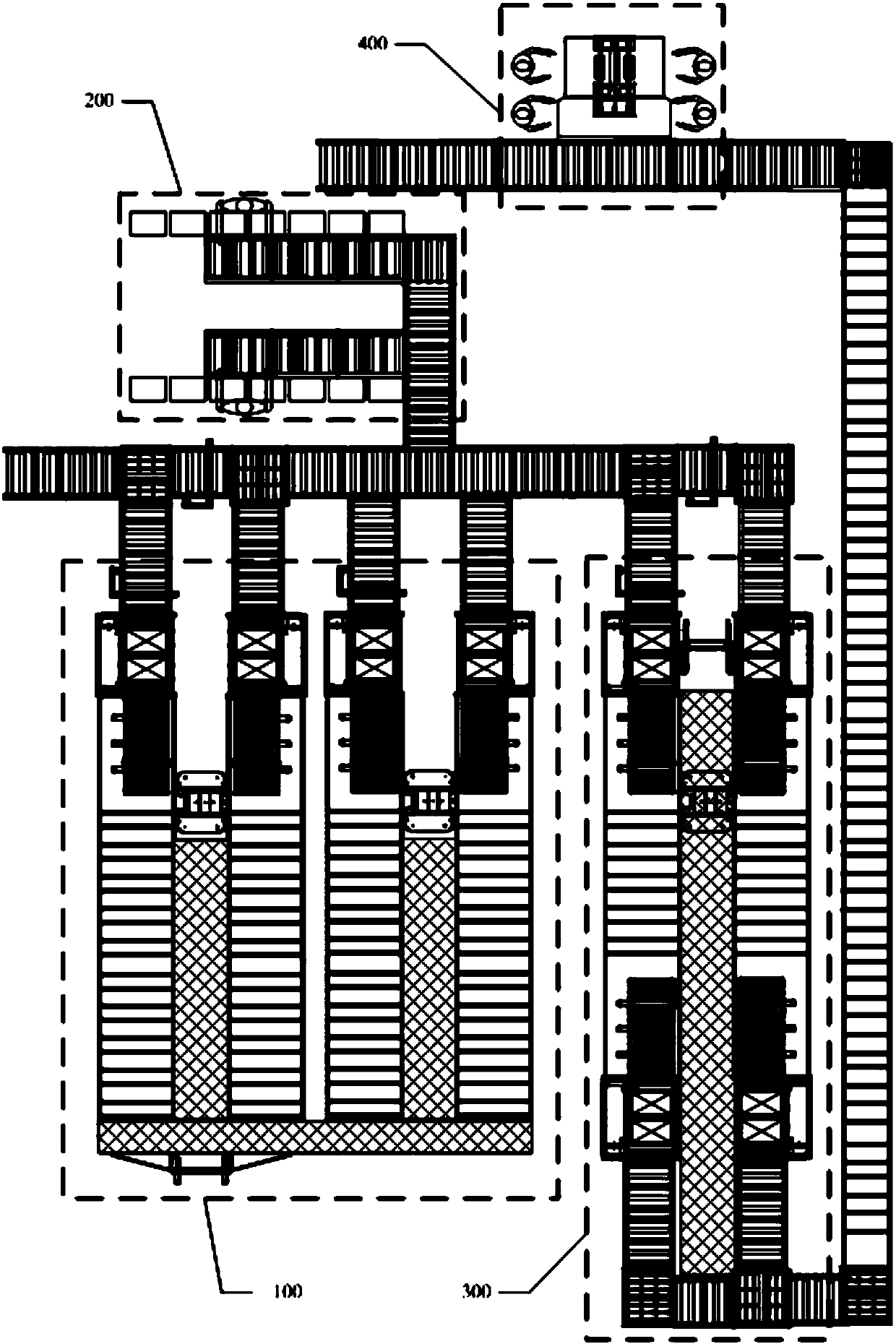 Material box storing and sorting system and storing and distributing integrated system